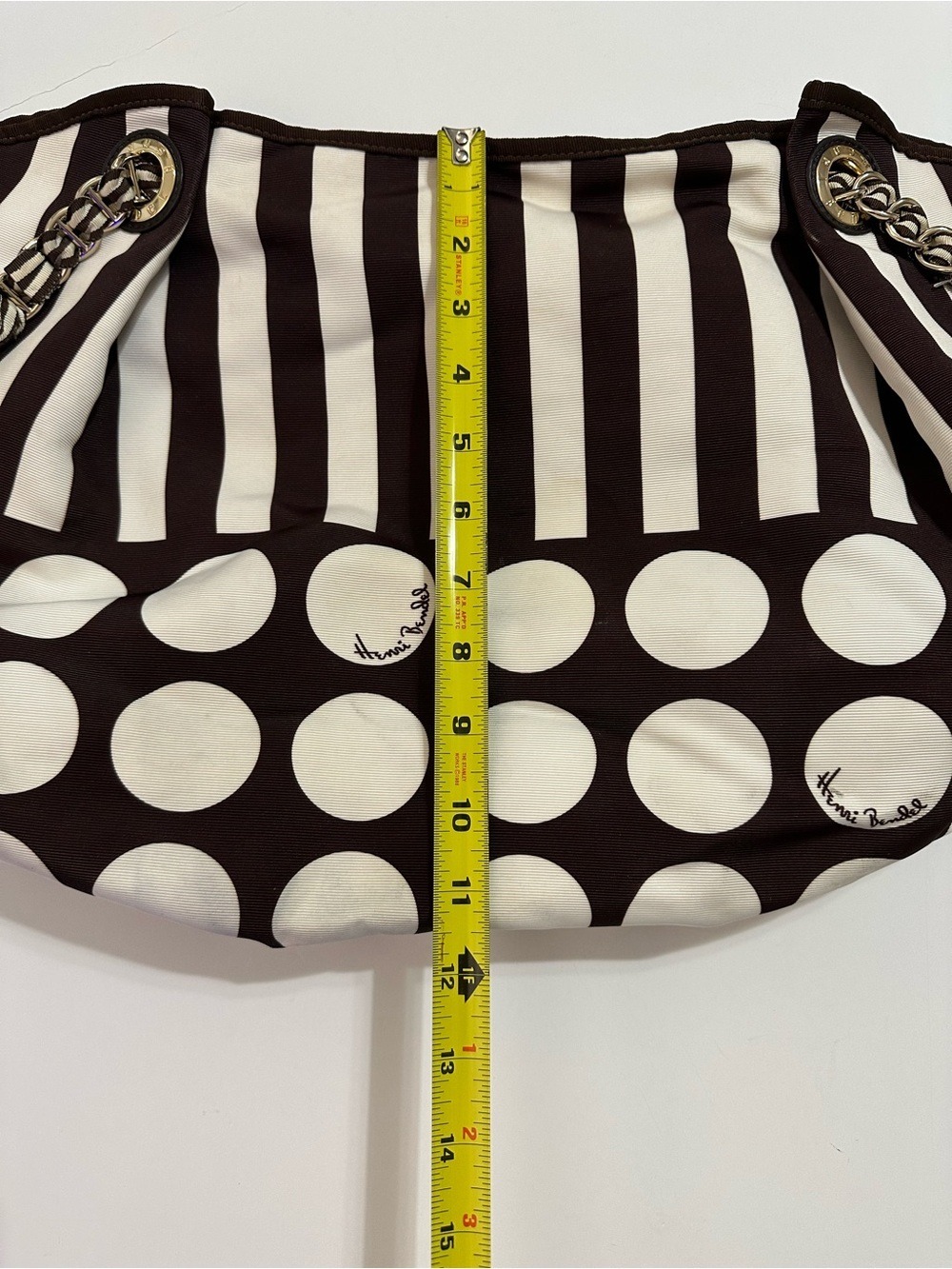 Henri Bendel Hot For Dots Tote Bag Brown White Rare Collector Handbag Dust Bag - Picture 9 of 16